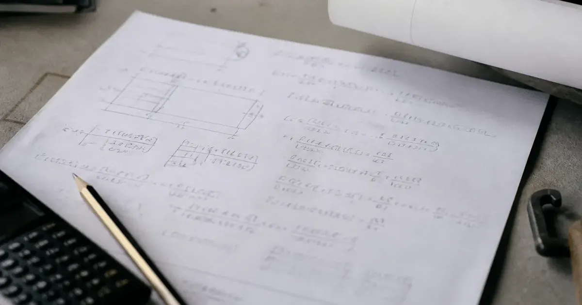 Feuille de calcul affichant equations mathematiques pour beton