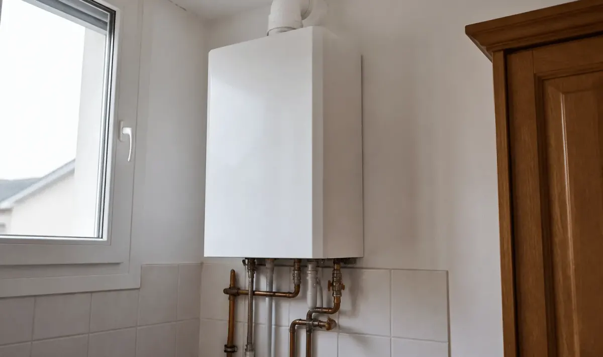 Chaudiere gaz condensation murale installee verticalement
