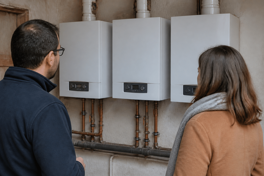 Comparaison devis chaudiere installation trois modeles prix
