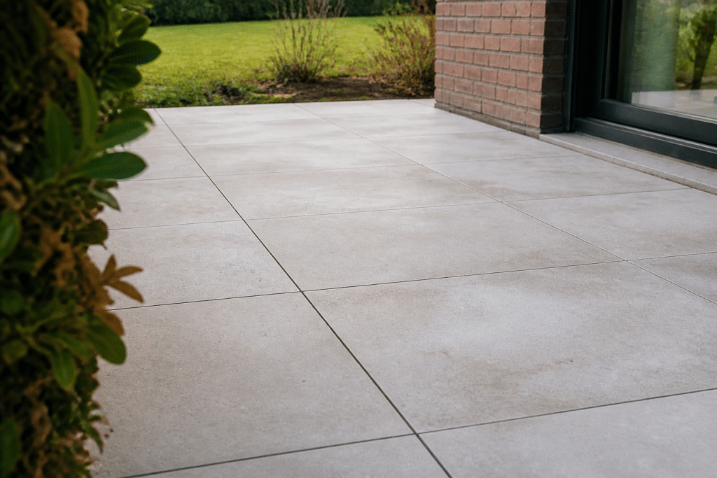 Dalle beton exterieure avec joints espaces regulierement