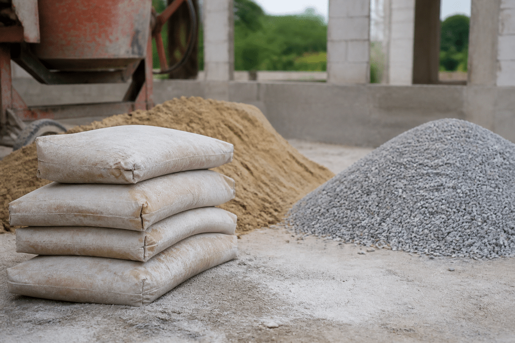 Sacs ciment granulats proportionne selon resistance structurelle