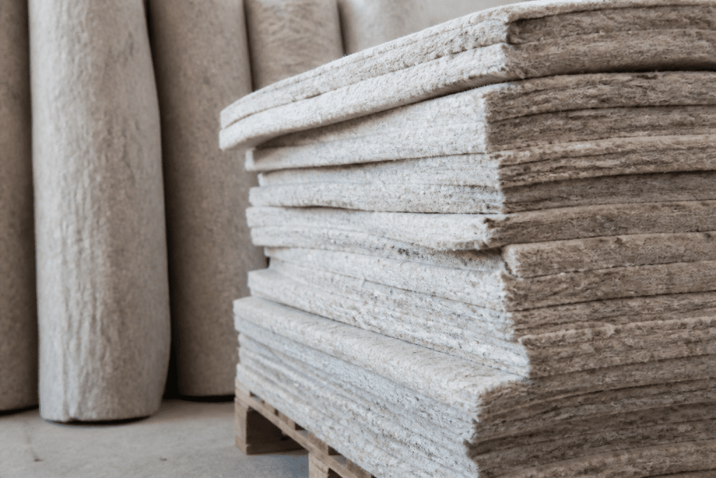 Couches isolantes fibreuses empilees pour absorption sonore