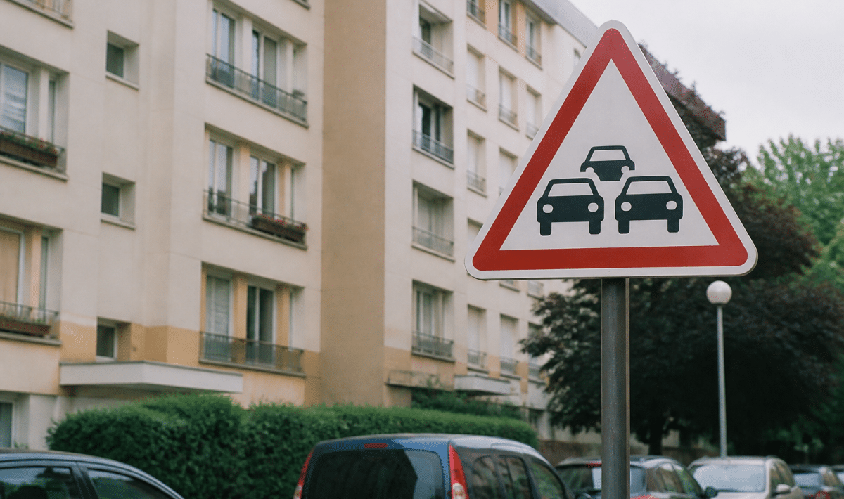Panneau indicateur affichant population dense ville banlieue parisienne