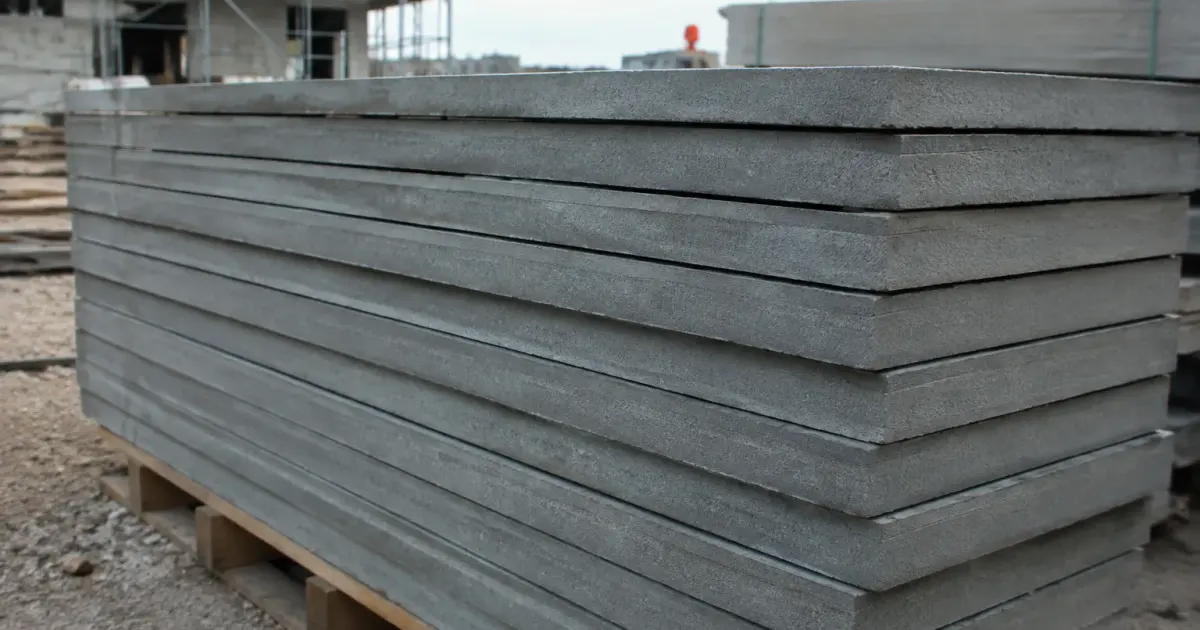 Panneaux gris isolation empiles horizontaux metre mesure largeur