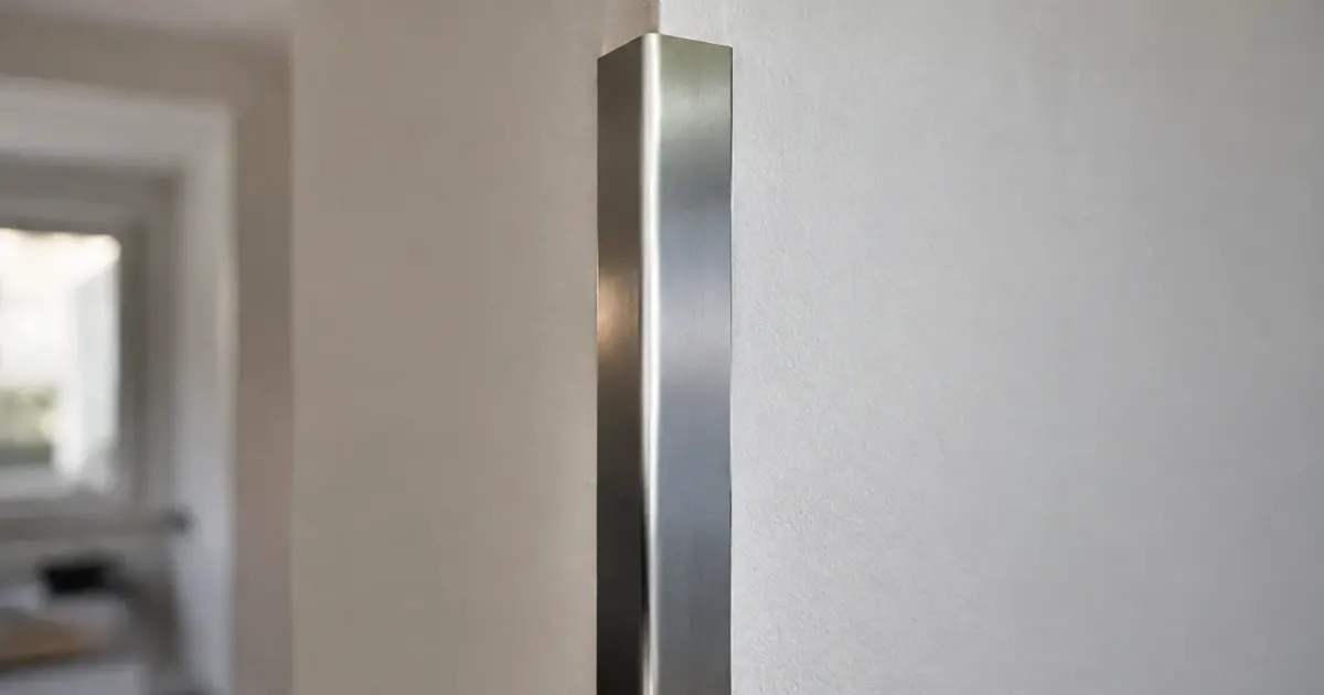 Profil de finition metallique protegeant l'angle pointu d'une paroi