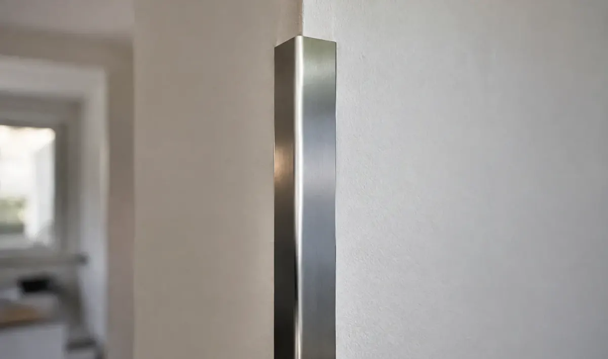 Profil de finition metallique protegeant l'angle pointu d'une paroi