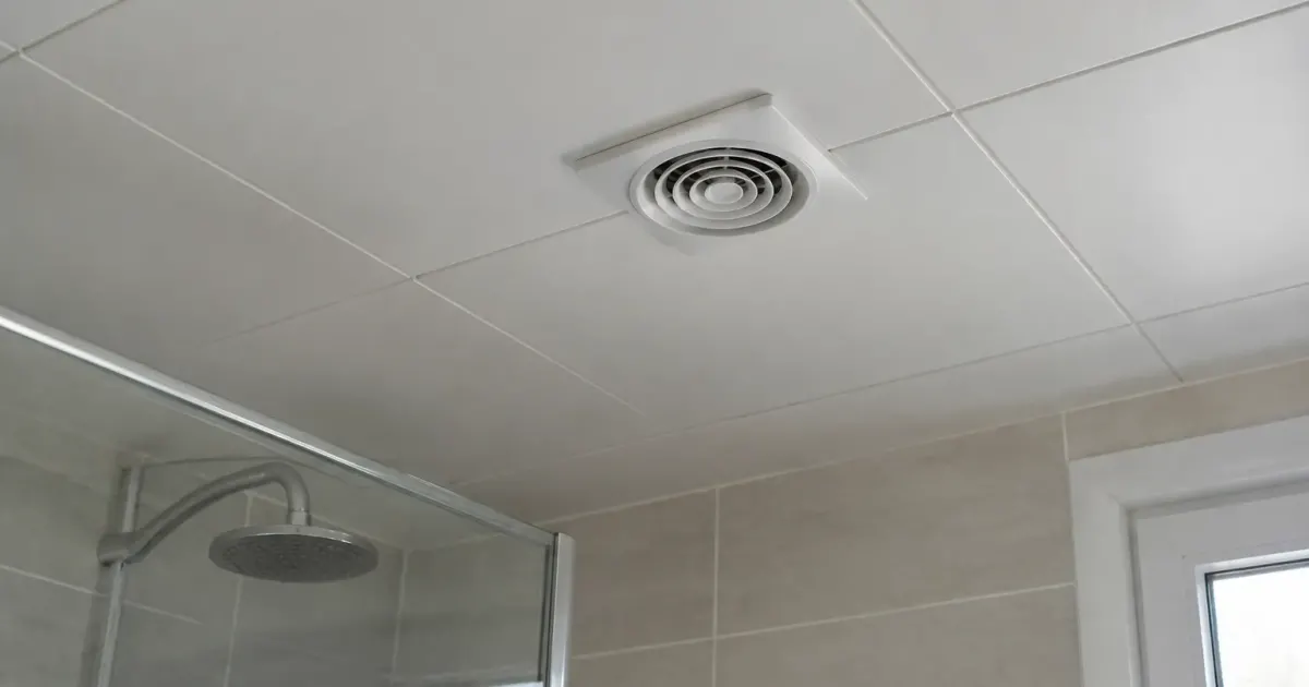 Aerateur blanc fixe encastre plafond carrelage salle bain